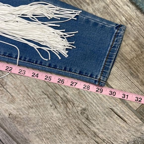 23.  NWT AP BLUE fringe jeans Size: 7 - Picture 5 of 10